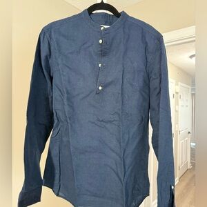 Zara Dark Blue Casual Button Down Shirt